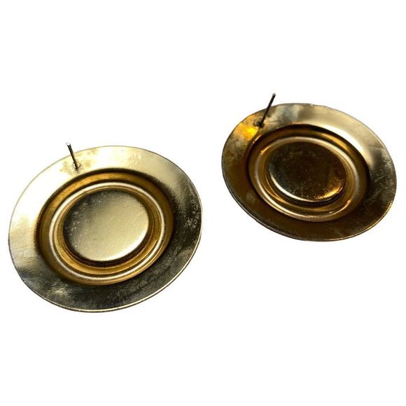 Vintage Pink And Black Enamel Earrings - Picture 2 of 12